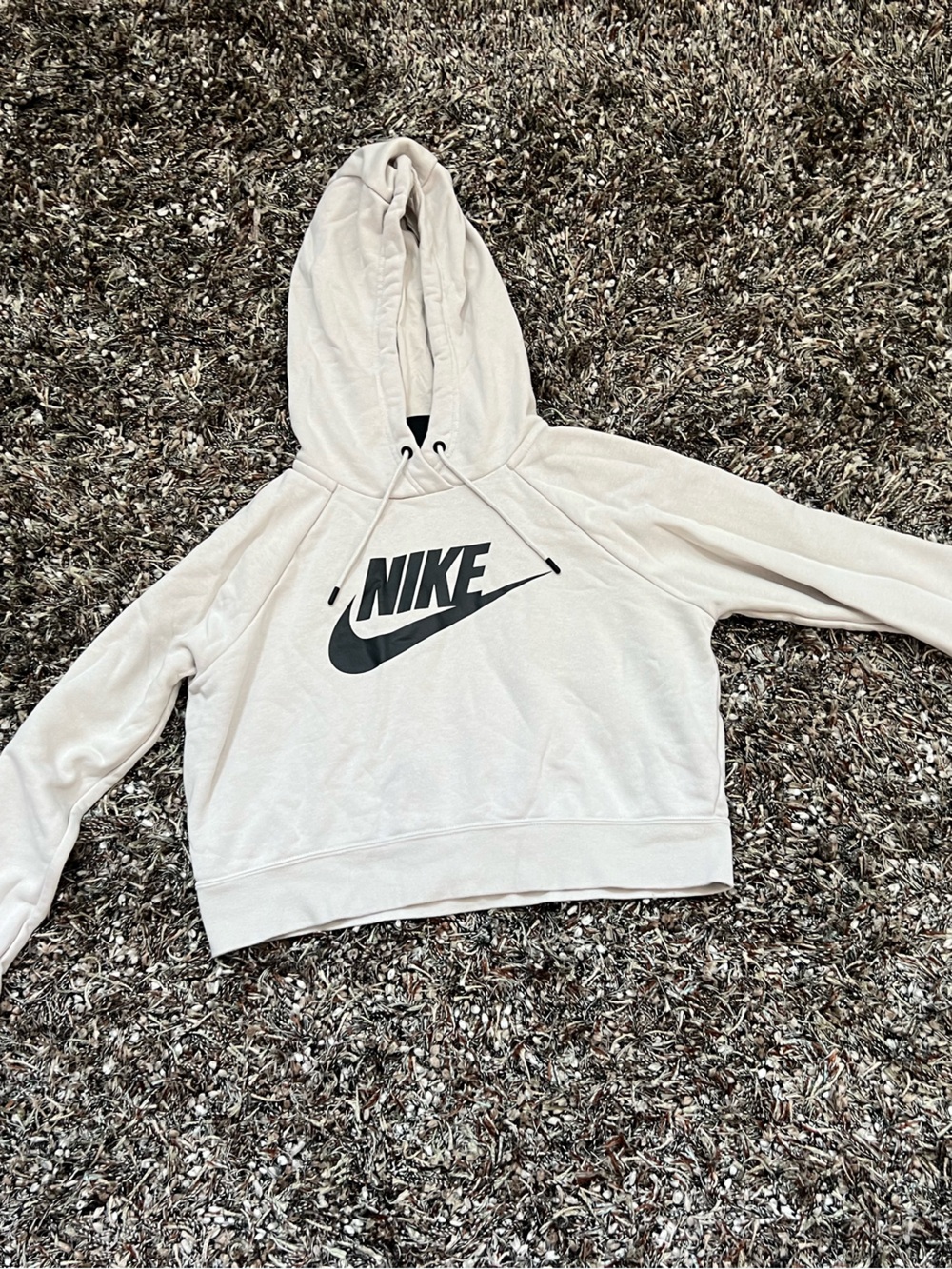 Nike Women’s Futura Logo Hoodie Cream Black Size Small